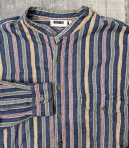 Gitano VTG Men’s L Button Up Long Sleeve Stripe Shirt Colorful 90s Y2K - Picture 1 of 11