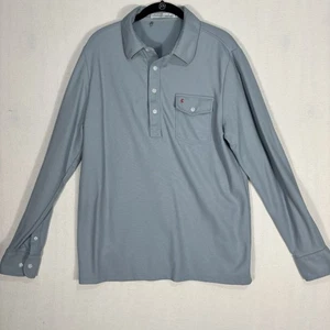 Camisa polo Criquet Players para hombre grande azul acero Mr Freeze manga larga golf - Imagen 1 de 8