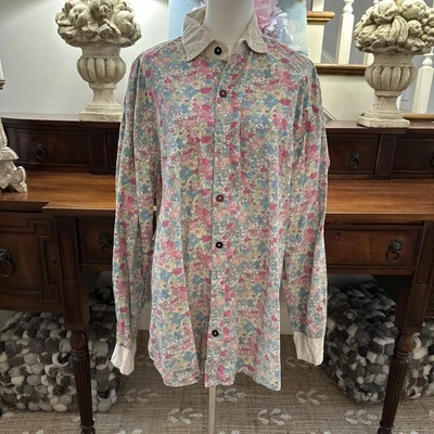 Camisa de novio estampada de algodón europeo Magnolia Pearl 1040 Blue Bird OS NUEVA CON ETIQUETAS Foto 1 de 4