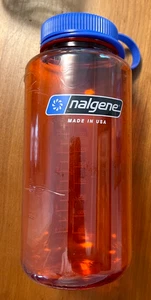 Nalgene Tritan Wide Mouth 32 oz. Water Bottle Orange Blue new in wrapper - Picture 1 of 3