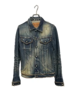 Hysteric Glamour Studded Denim Jacket Back Print Size S Made in Japan - Picture 1 of 4