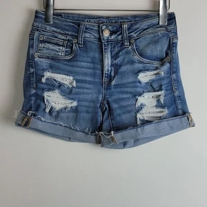 American Eagle midi short Sz 6 Distressed - Picture 1 of 5