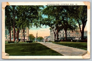 Vintage Pittsfield Park Massachusetts Linen Postcard 1923 - Picture 1 of 2