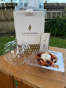 Luminara Fall Glass Pumpkin Ornament Flameless Votive Candle w Remote & Box New! - Picture 1 of 4