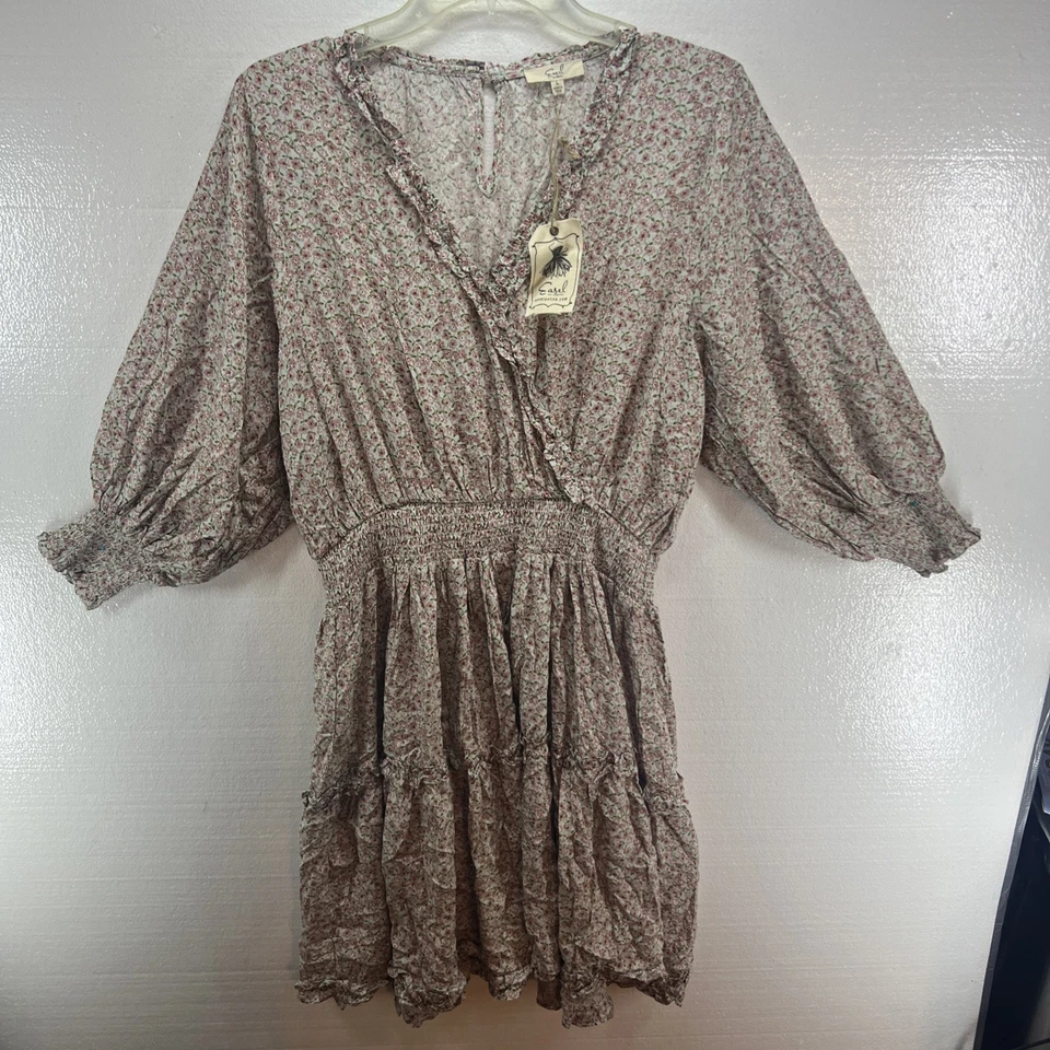 Vestido floral caballete para mujer talla grande verde rosa 100 % rayón mangas 3/4 nuevo con etiquetas Foto 1 de 4