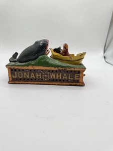 Vintage Mechanical Cast Iron Piggy Bank Jonah and the Whale - Working Condition - Picture 1 of 8
