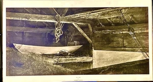 Andrew Wyeth “Hay Ledge”  1972 Large Lithograph 40 X 22 in.  NY Graphic Society - Picture 1 of 5