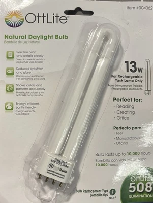 Lâmpada OTTLITE luz natural do dia 13W PL13-F para lâmpada de tarefa recarregável tipo F- Novo na caixa - Imagem 1 de 3