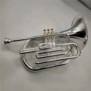 High Quality MARGEWATE Marching Baritone Horn Bb Tune Sliver Plated Professional - Picture 1 of 7