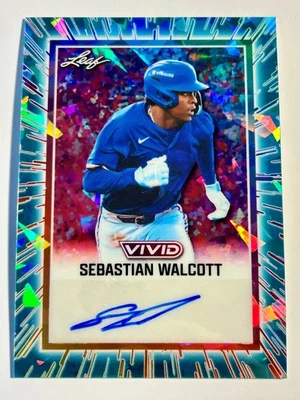 2025 Leaf Vivid Baseball SEBASTIAN WALCOTT Texas Rangers Autograph Auto 3/10 - Image 1 of 2