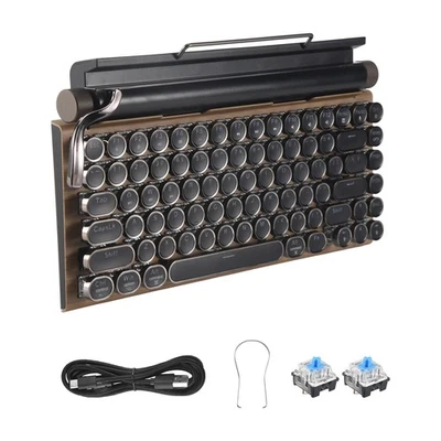 Retro Typewriter Keyboard  Bluetooth Mechanical Keyboards 83 Keys Computer3882 - Image 1 of 4