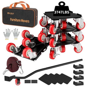 Furniture Movers 5 Wheels, Carbon Steel Panel Heavy Duty Dolly, Furniture Lifter - Picture 1 of 12