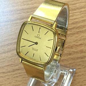 Omega Deville Watch Quartz 33mm Men's Gold Dial Used JP