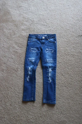 Jeans azules de terciopelo rosa para niñas talla 6 Foto 1 de 4