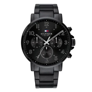 Tommy Hilfiger 1710383 - Premium Black Steel Men's Watch in Brand New Box - Foto 1 di 6
