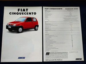 FIAT Cinquecento Prospekt 08.1992 + Beilage - Picture 1 of 5