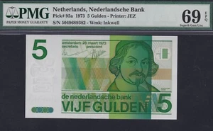 Niederlande 5 Gulden 1973, Vondel II, PMG 69 EPQ, Pick 95a - Bild 1 von 2