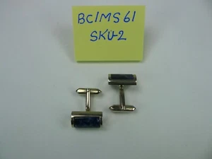 Men's Cufflinks Rectangular, Stainless Steel & Blue Sodalite - Picture 1 of 2