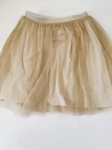Girls Children kids Uniqlo Gold Champagne Tutu Tulle Lace Skirt 9-10 Years - Picture 1 of 12