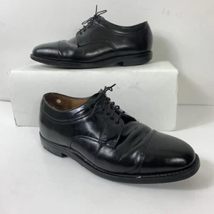 Zapatos Oxford de Colección Johnston & Murphy para Hombre 8,5 W Cuero Negro Cellini Punta de Gorra Zapatos de Encaje - Imagen 1 de 11