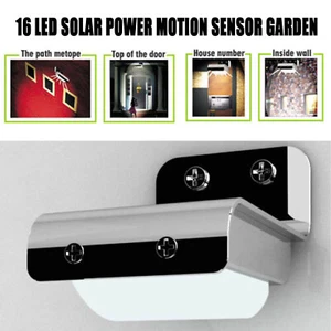 16 LED Outdoor Light Solar Power Motion Sensor Garden Security Lamps Waterproof - Picture 1 of 12