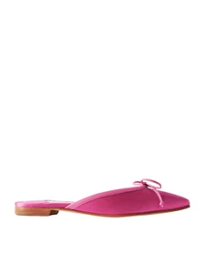 MANOLO BLAHNIK Ballerimu Pink Satin Flats New & Authentic - Picture 1 of 4