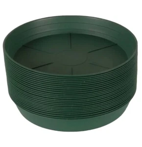 HydroFarm Premium GREEN Round Plant Pot Saucers 10” - 25 Count. Brand NEW - Picture 1 of 7