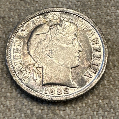 1898 Barber Dime Liberty Very Nice Cover