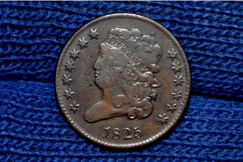 1825 HALF CENT * F+ /  VF  * NICE BROWN Cover