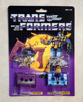 TRANSFORMERS G1 FRENZY & RATBAT US SELLER RARE! DECEPTICON SOUNDWAVE CASSETTES - Image 1 of 3