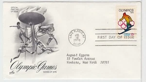TurtlesTradingPost- Olympics Skier 1976 #1696 FDC - Artcraft Cachet - Picture 1 of 1