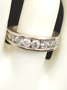 1.25ctw 14k Gold 11 Diamond Ring Half Eternity Channel Set Round Size 7.5 SI-2 - Picture 1 of 16