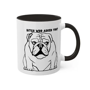 Llamando a todos los amantes del bulldog. Divertidas, lindas, tazas de café de cerámica blanca, 11 oz - Imagen 1 de 4