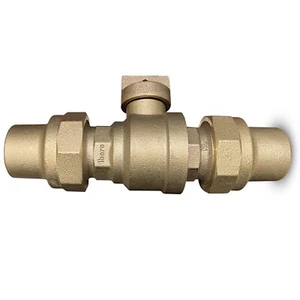 2" FLARE X FLARE BRASS CURB STOP VALVE LEAD FREE - Picture 1 of 1
