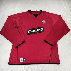 Vintage Glasgow Rangers Jersey Mens Large Red Long Sleeve Soccer Football Kit - Picture 1 of 14