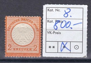 DR 1872 Kleiner Brustschild Mi. Nr. 8 Wunderschönes Stück € 800,-- - Bild 1 von 2