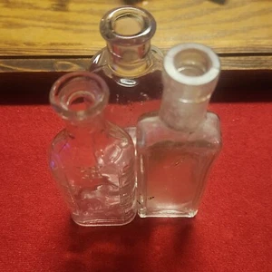 Clear White Vintage Antique Old Glass Scientist Medicine Bottles LOT! (3) - Picture 1 of 12