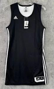 Adidas Women's Size XS Basketball Practice Reversible Jersey Black White NWT - Picture 1 of 12