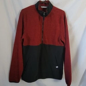 DSG Medium Fleece Jacket half zip long sleeves Men's Unisex pullover red black - Picture 1 of 10