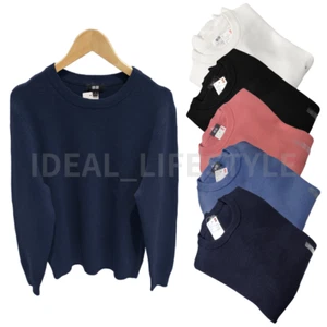 Suéter Acanalado UNIQLO Lavable Milano S-4XL Manga Larga Cuello Redondo Hombres 478548 Nuevo con Etiquetas - Imagen 1 de 30
