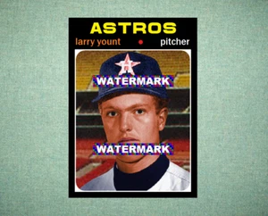 Larry Yount Houston Astros 1971 Style Custom Baseball Art Card - Picture 1 of 2