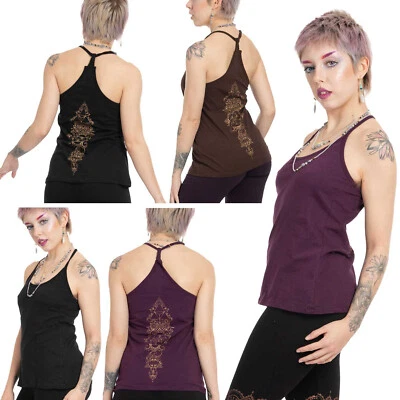 Sacred Geometry Print Psy Trance Vest Top, Loose Fitting Flower of Life Yoga Top - Image 1 of 4