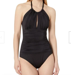Kenneth Cole New York Women's High Neck Keyhole Halter One P. Swimsuit Sz M - Picture 1 of 2