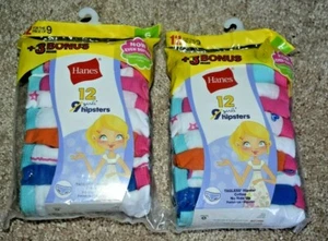 Hanes Girl's Hipster Prints Solids Tagless Cotton Underwear 24 Pair Sz. 6 NEW - Picture 1 of 3