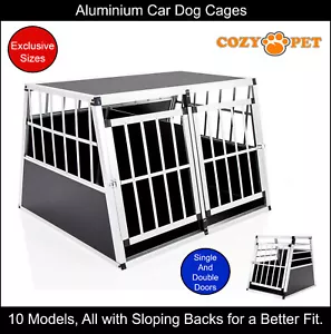 Car Dog Cage Aluminium Cozy Pet Travel Crate Puppy Pet Carrier Transport ACDC - Picture 1 of 132