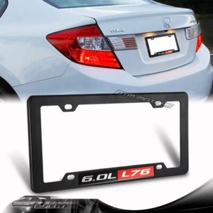 1X Pontiac G8 GT GXP 6.0 6.0L L76 V8 Engine License Plate Tag Frame Black ABS - Bild 1 von 2