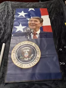 PRESIDENT RONALD REAGAN 1911-2011 59"x30" CENTENNIAL STREET BANNER ALLWETTER - Bild 1 von 10