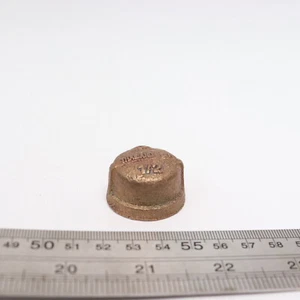 JMF Threaded Cap Lead Free Brass 1/2" - Picture 1 of 4