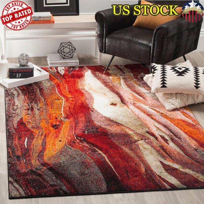 2'7" X 5' Indoor Area Rug Rectangle Bedroom Dining Room Abstract Polypropylene - Image 1 of 4