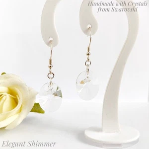 Sterling Silver Earrings with Swarovski®️ 18mm Clear Oval Crystals. Gift for her - Picture 1 of 3